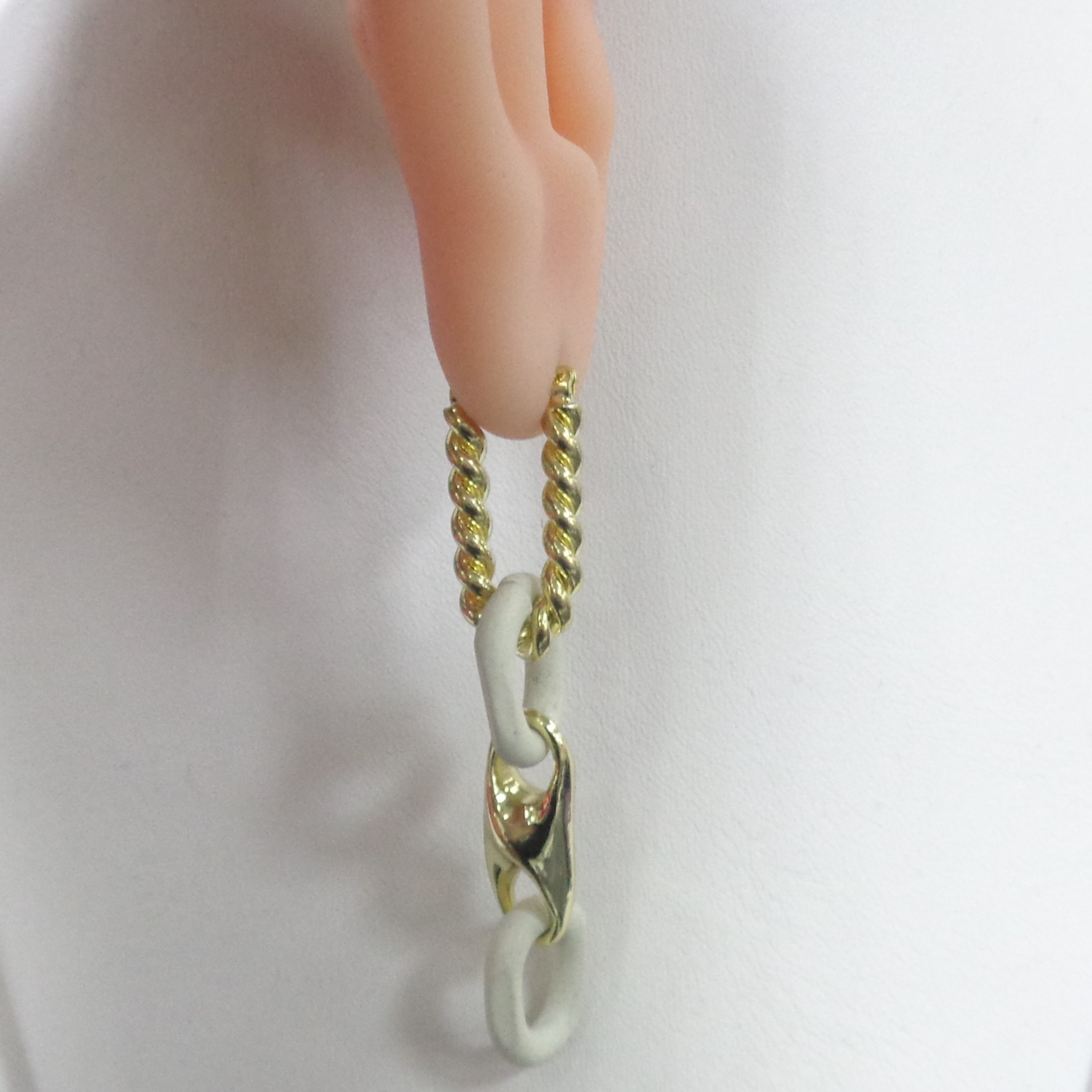 Серьги-трансформер из бижутерного сплава желтого цвета; вставки Лак;